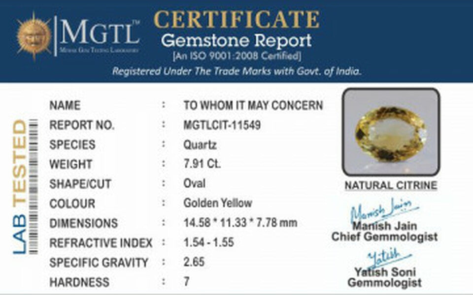 Citrine - CIT 11549 Limited - Quality