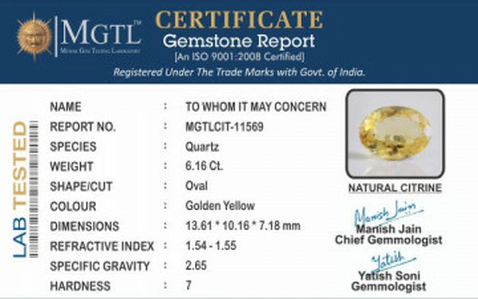 Citrine - CIT 11569 Limited - Quality