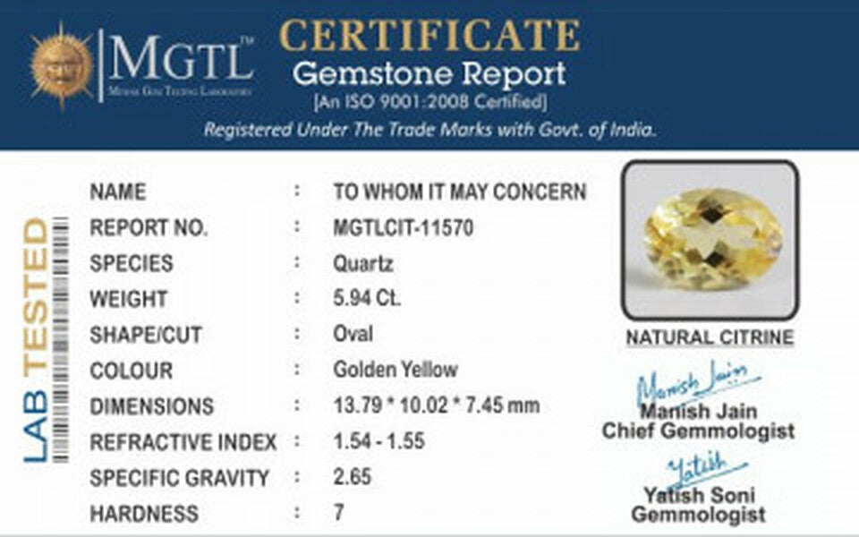 Citrine - CIT 11570 Limited - Quality