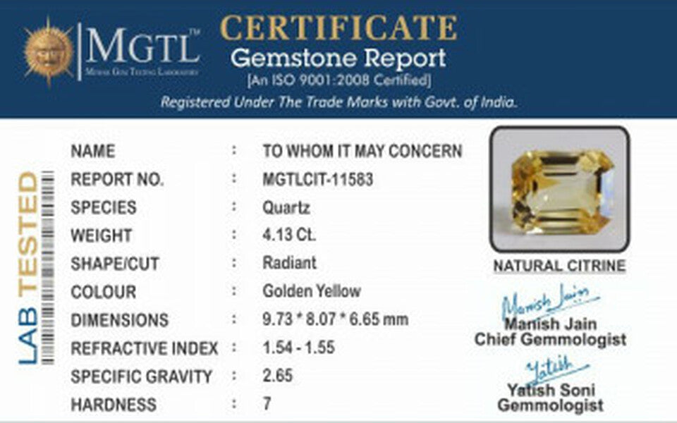 Citrine - CIT 11583 (Origin-Brazil) Limited - Quality