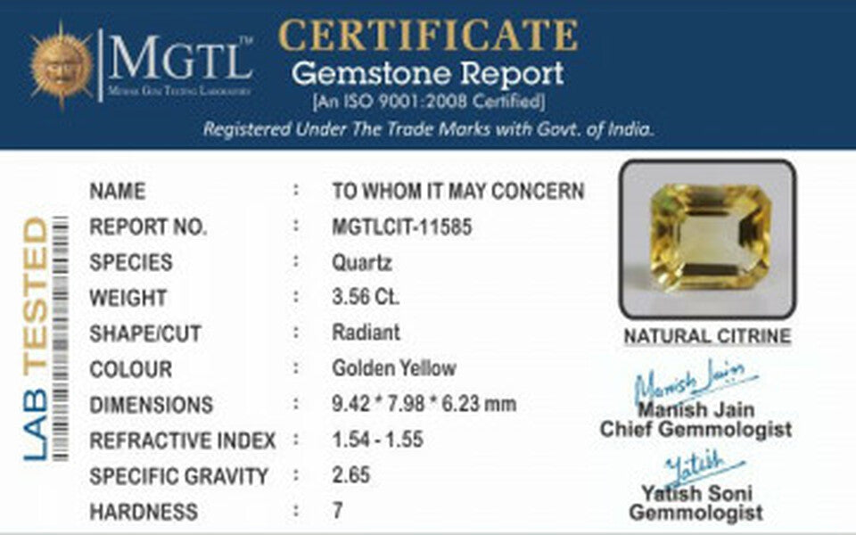 Citrine - CIT 11585 (Origin-Brazil) Limited - Quality