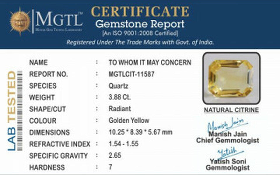 Citrine - CIT 11587 (Origin-Brazil) Limited - Quality