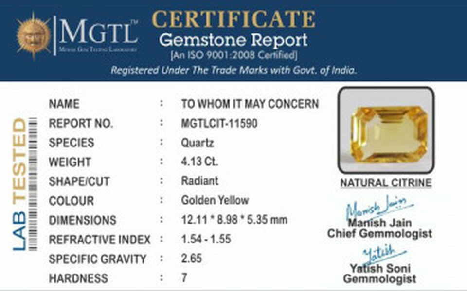 Citrine - CIT 11590 (Origin-Brazil) Limited - Quality