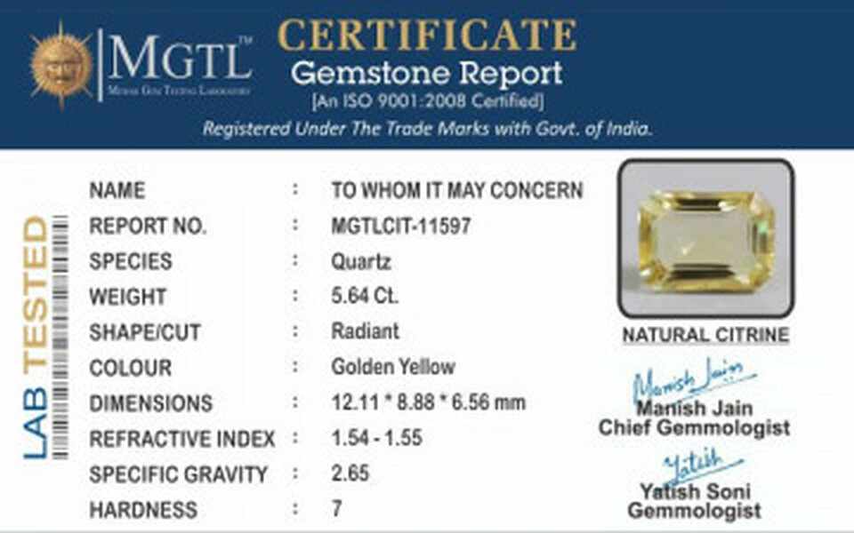 Citrine - CIT 11597 (Origin-Brazil) Limited - Quality