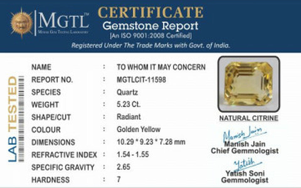 Citrine - CIT 11598 (Origin-Brazil) Limited - Quality