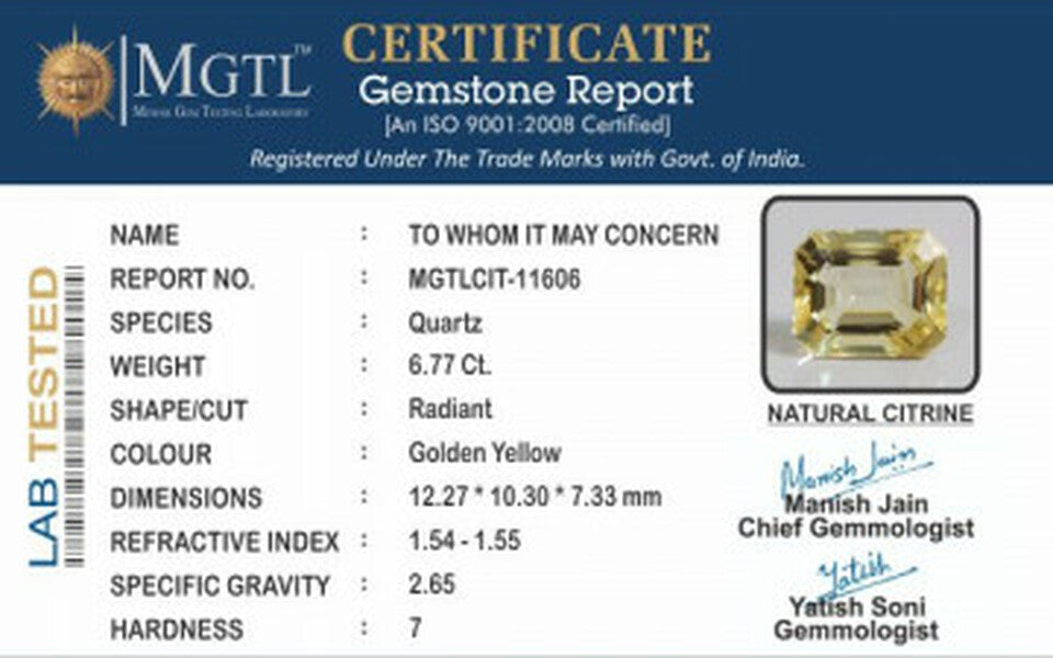 Citrine - CIT 11606 (Origin-Brazil) Limited - Quality