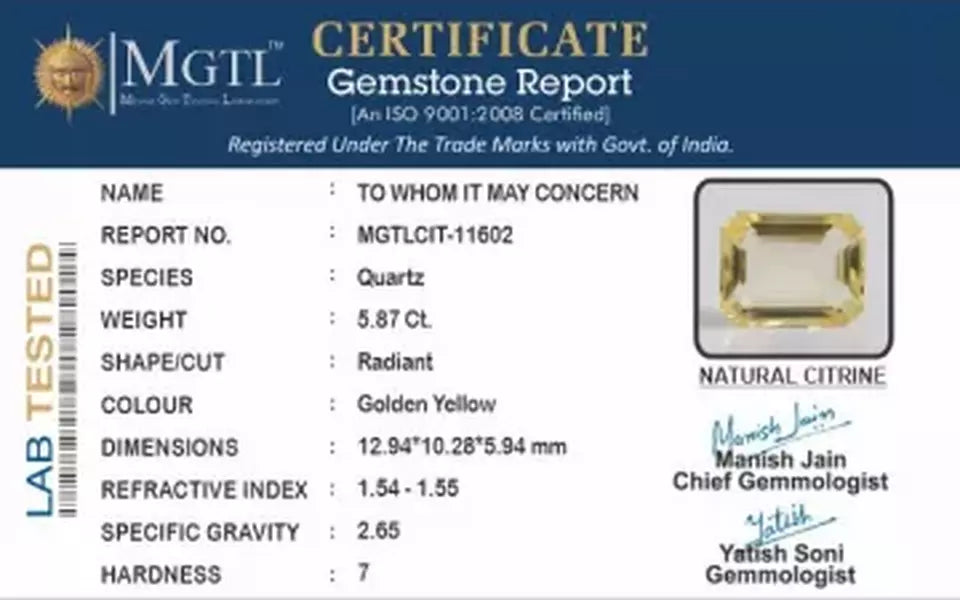 Citrine - CIT 11602 (Origin-Brazil) Limited - Quality
