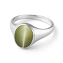 Classic 925 Sterling Silver Cat's Eye Gemstone Ring for Women