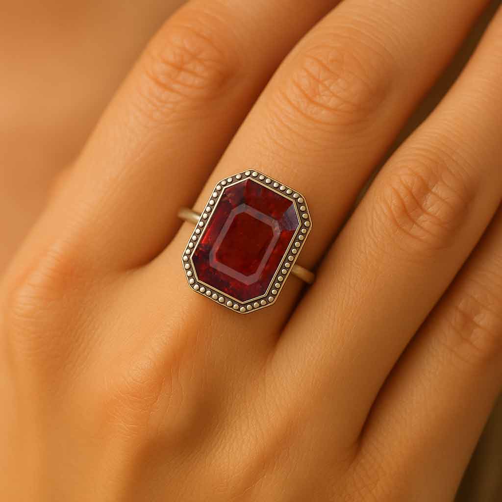 Classic Regal 925 Sterling Silver Hessonite Gomed Women’s Ring
