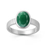 Classic Sterling Silver Emerald Gemstone Ring for Male