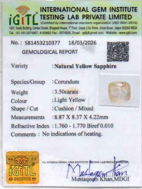 Yellow Sapphire - 3.50 Carats