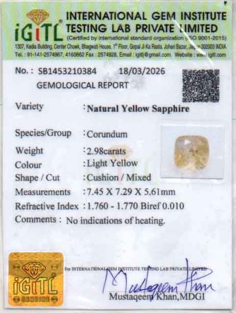 Yellow Sapphire - 2.98 Carats