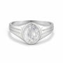 Elegant 925 Silver Zircon Stone Ring for Her