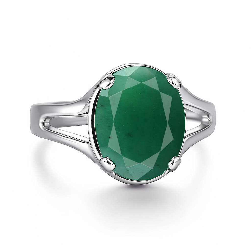 Elegant Craft 925 Silver Emerald Ratna Ladies’ Ring