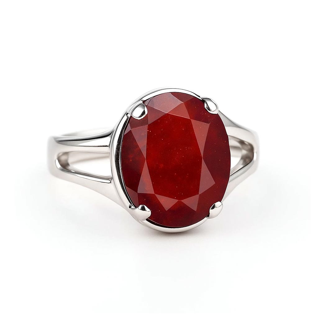 Elegant Craft 925 Silver Hessonite Gomed Ratna Ladies’ Ring