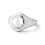 Elegant Sterling Silver Pearl Men’s Ring