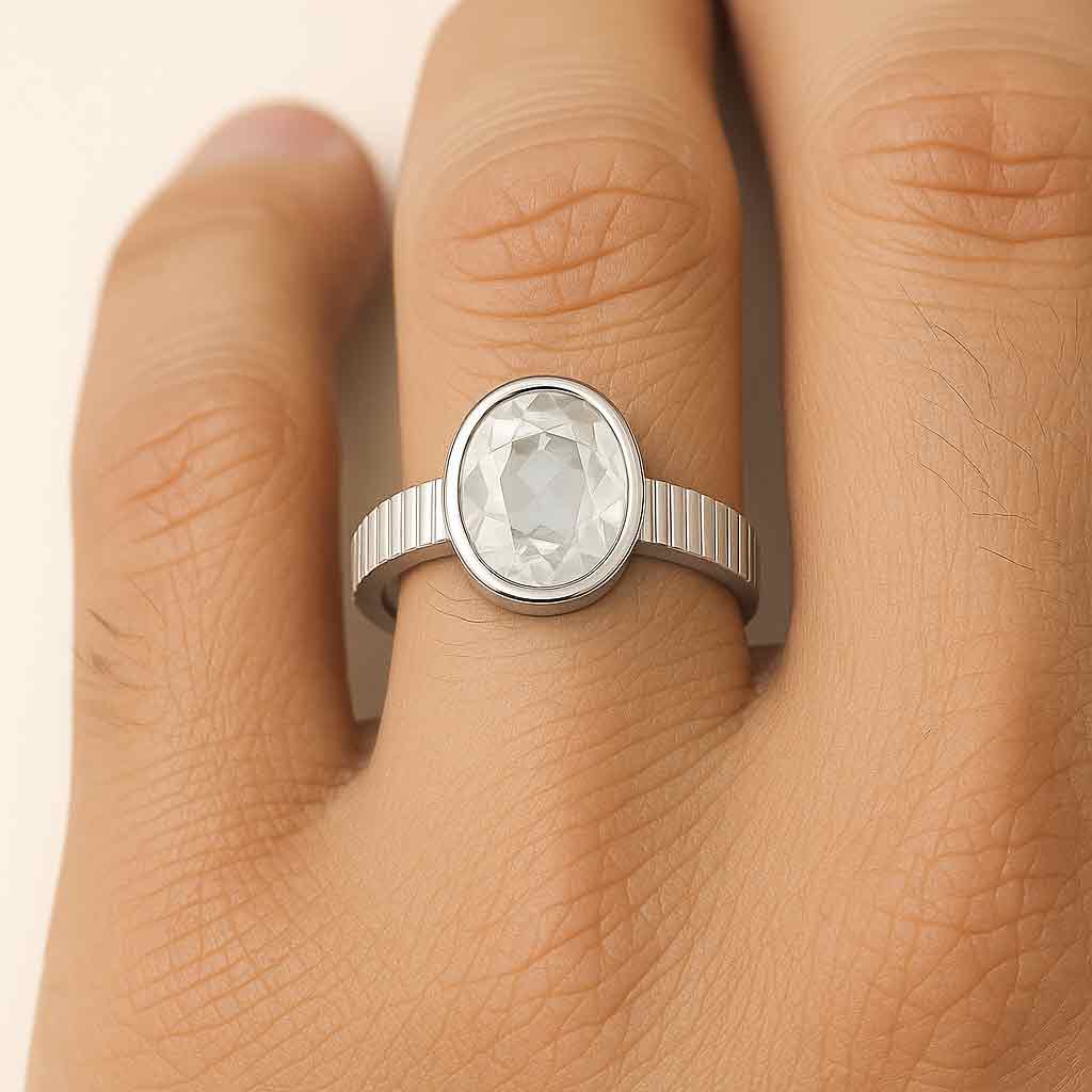 Elegant Sterling Silver Zircon Men’s Ring