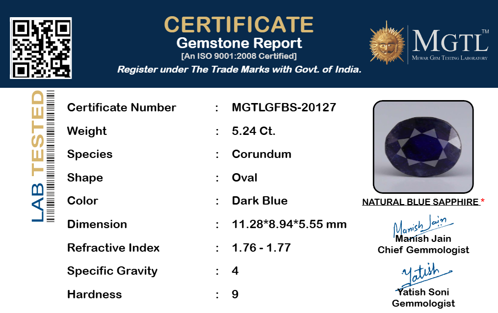 Blue Sapphire - 5.24 Carats