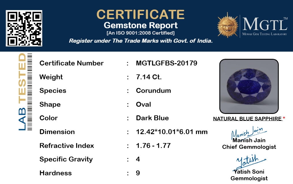 Blue Sapphire - 7.14 Carats