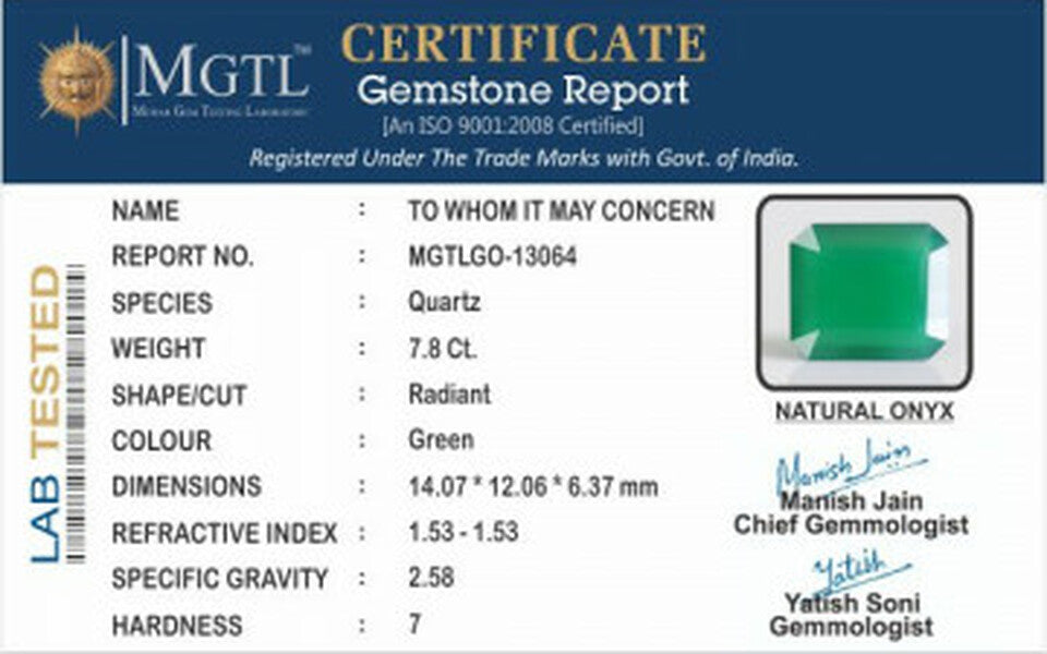 Green Onyx - GO 13064 (Origin-India )Prime - Quality