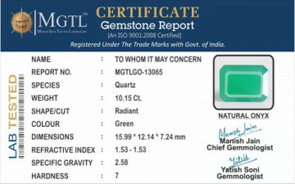 Green Onyx - GO 13065 (Origin-India )Prime - Quality