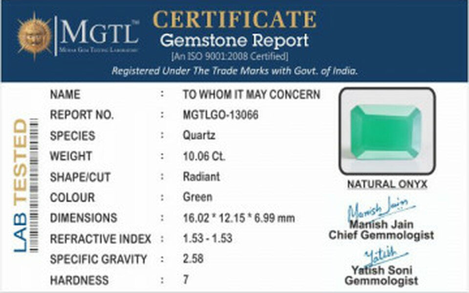 Green Onyx - GO 13066 (Origin-India )Prime - Quality