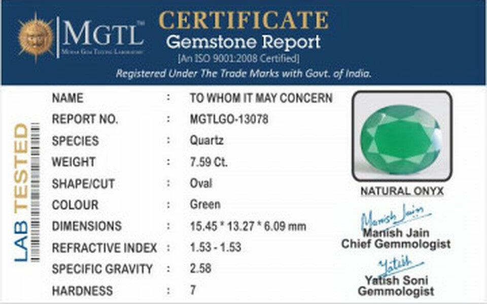 Green Onyx - GO 13078 (Origin-India )Prime - Quality