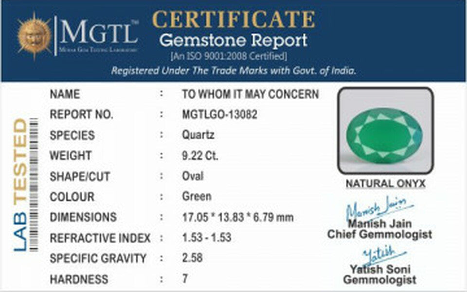 Green Onyx - GO 13082 (Origin-India )Prime - Quality