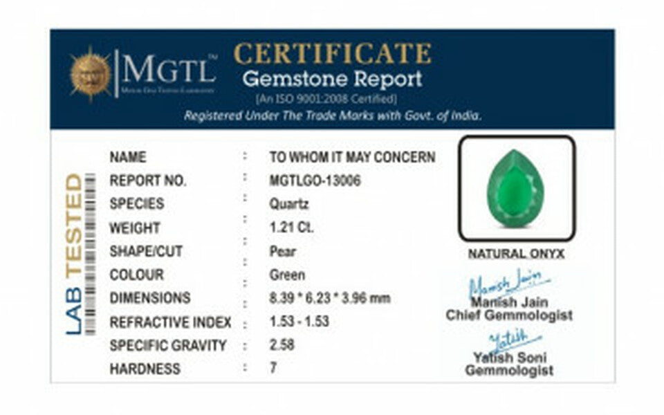 Green Onyx - GO 13006 Prime - Quality