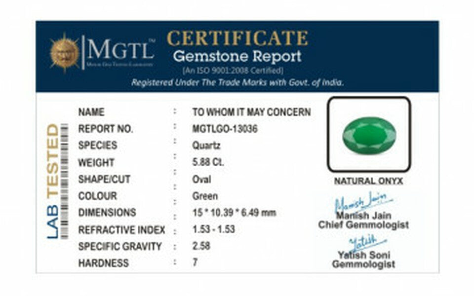 Green Onyx - GO 13036 Prime - Quality