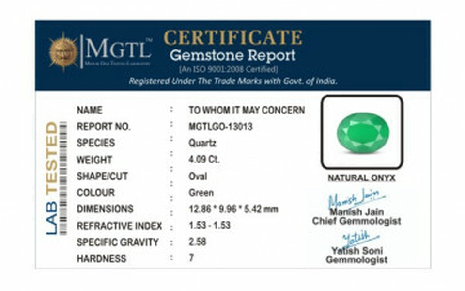Green Onyx - GO 13013 Prime - Quality