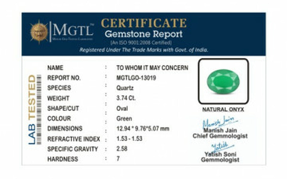 Green Onyx - GO 13019 Prime - Quality