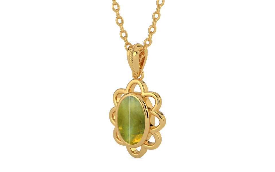 Gold Cat's Eye Pendant Rare Quality (P3)