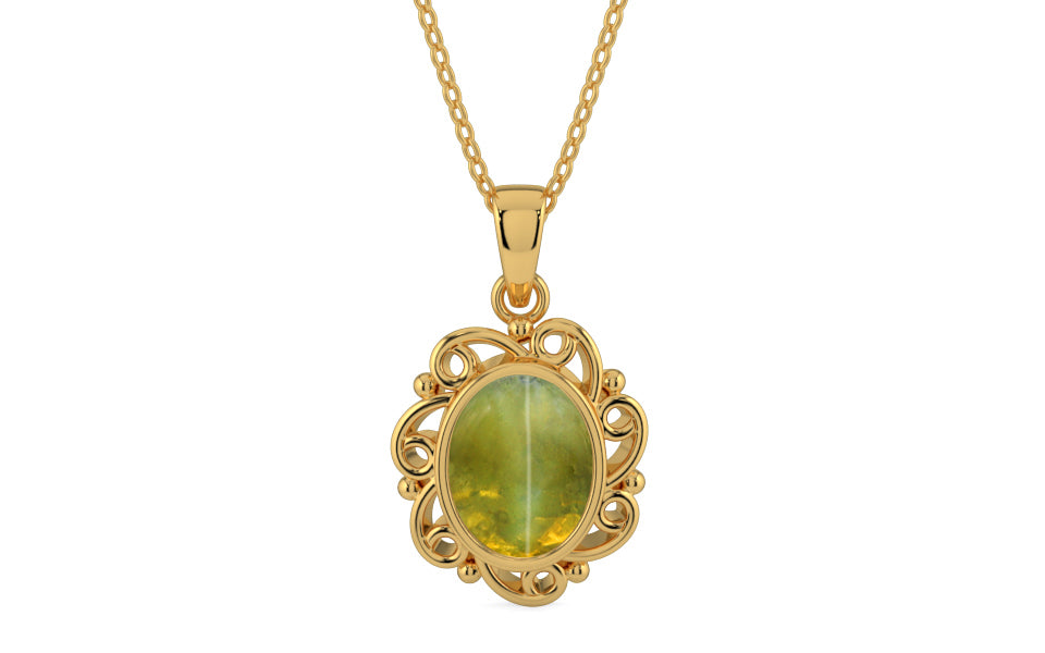 Gold Cat's Eye Pendant Rare Quality (P5)