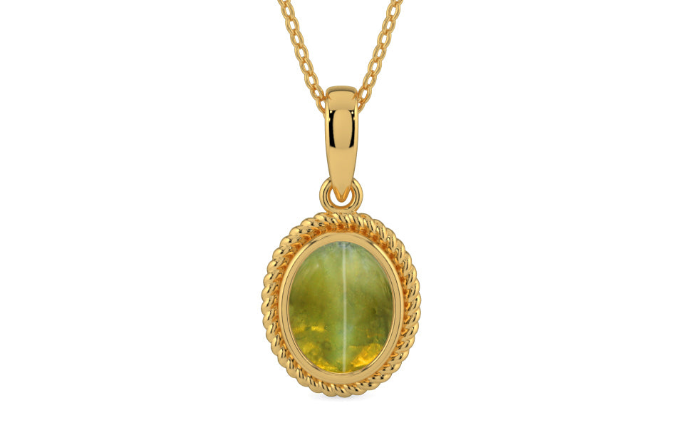 Gold Cat's Eye Pendant Rare Quality (P7)