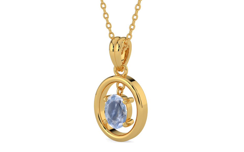 Gold Ceylon Blue Sapphire Pendant Fine Quality (P2)