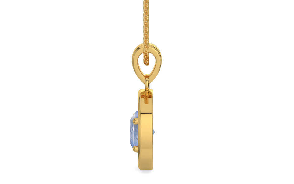 Gold Ceylon Blue Sapphire Pendant Fine Quality (P2)