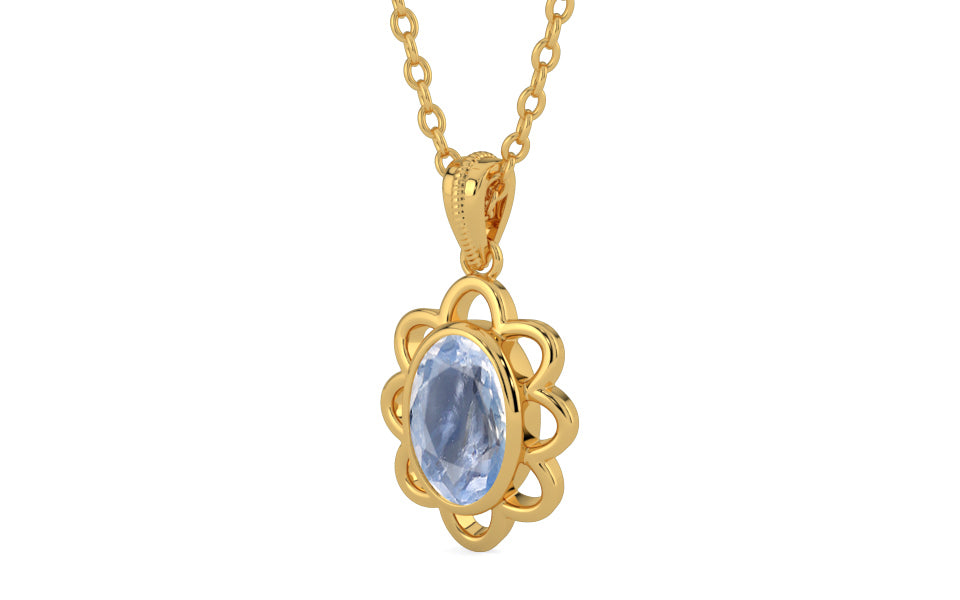 Gold Ceylon Blue Sapphire Pendant Fine Quality (P3)