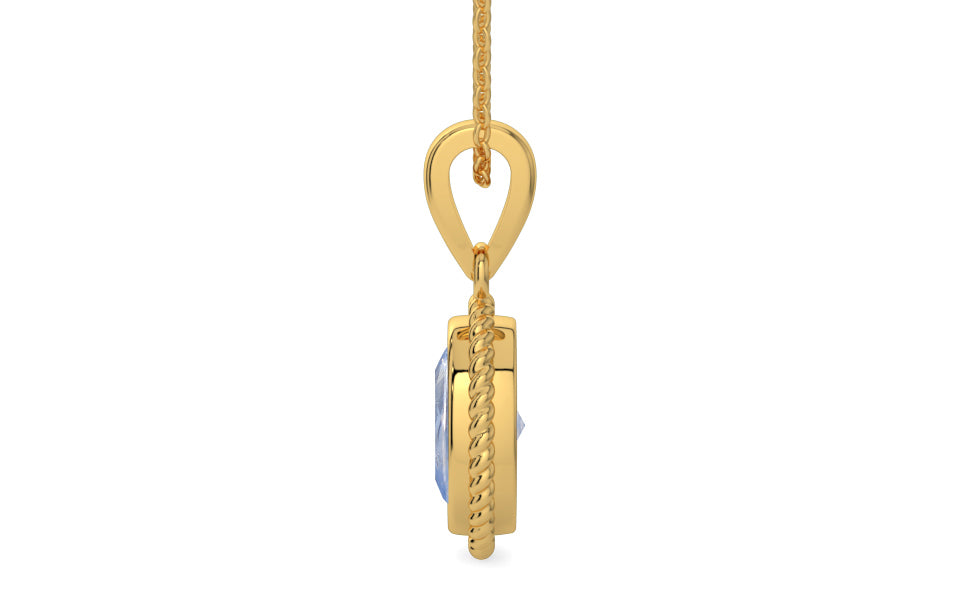 Gold Ceylon Blue Sapphire Pendant Fine Quality (P7)