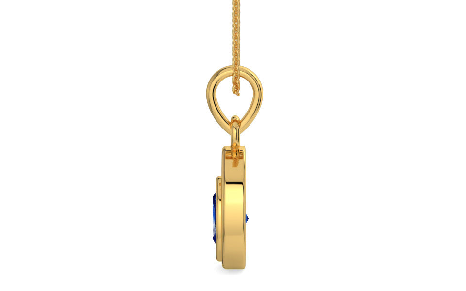 Gold Ceylon Blue Sapphire Pendant Limited Quality (P12)