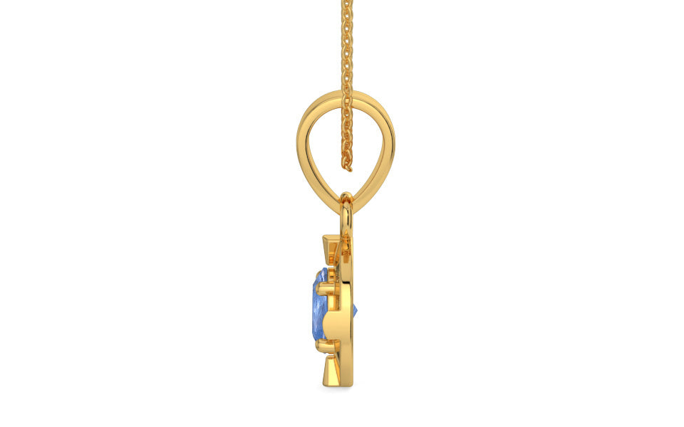 Gold Ceylon Blue Sapphire Pendant Prime Quality (P11)