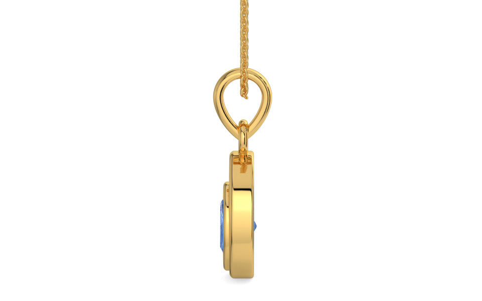 Gold Ceylon Blue Sapphire Pendant Prime Quality (P12)