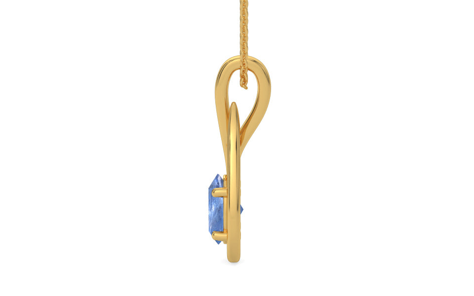 Gold Ceylon Blue Sapphire Pendant Prime Quality (P9)