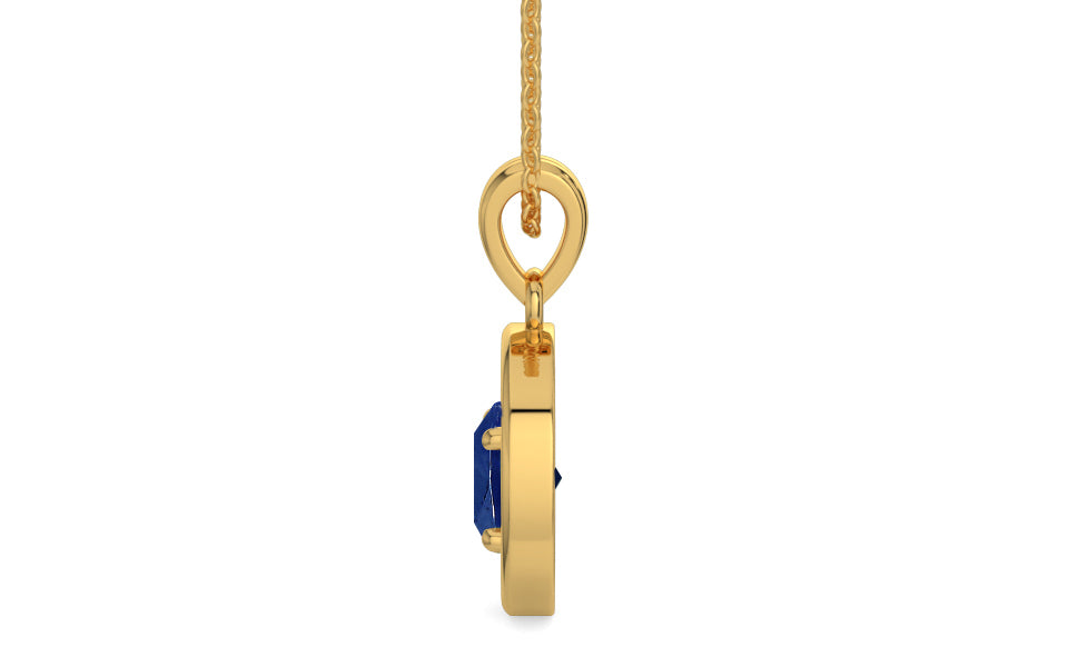 Gold Ceylon Blue Sapphire Pendant Rare Quality (P2)