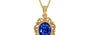 Gold Ceylon Blue Sapphire Pendant Rare Quality (P5)