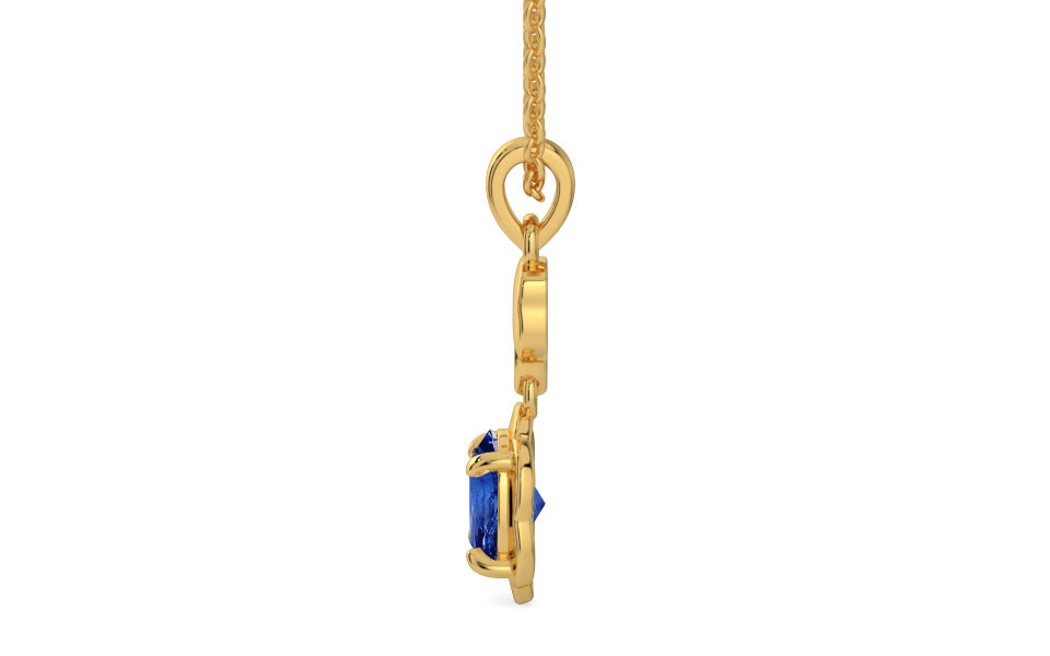 Gold Ceylon Blue Sapphire Pendant Rare Quality (P6)