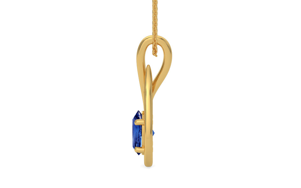 Gold Ceylon Blue Sapphire Pendant Rare Quality (P9)