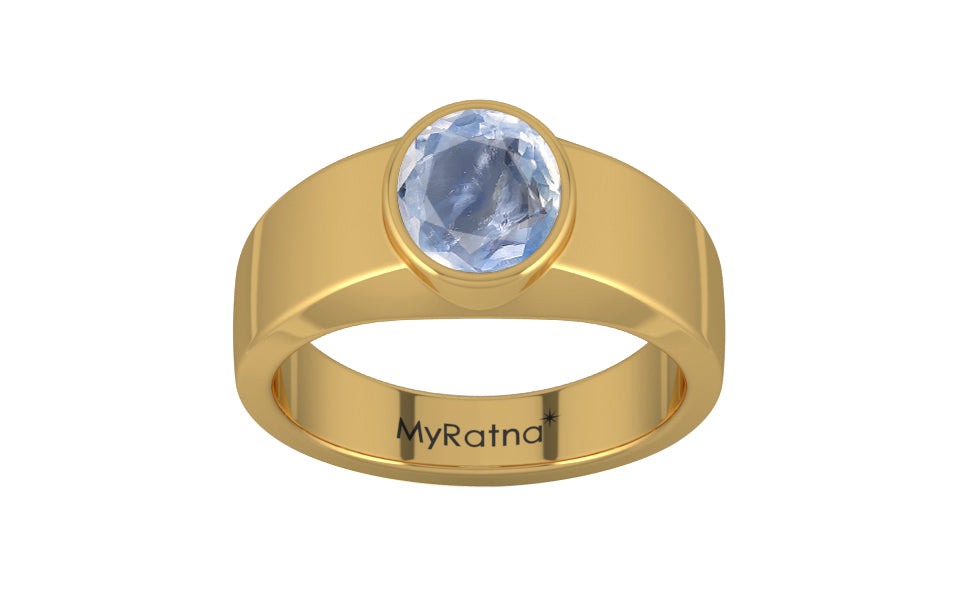 Gold Ceylon Blue Sapphire Ring Fine Quality (R10)