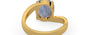 Gold Ceylon Blue Sapphire Ring Rare Quality (R2)