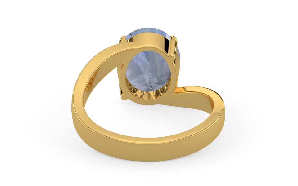 Gold Ceylon Blue Sapphire Ring Rare Quality (R2)